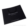 Shopping preto design personalizado kraft papel bolsa de presente